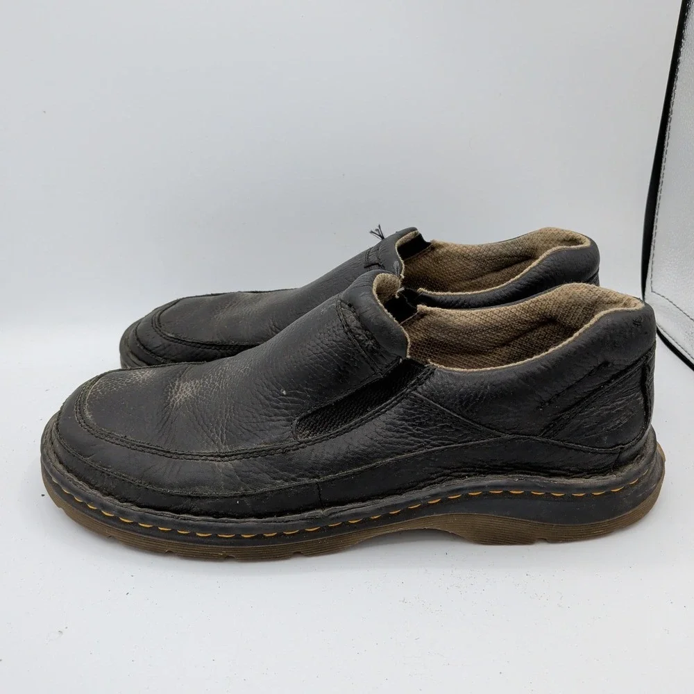 Dr. Martens 11198 Mens Black Leather Slip On Loafers Size 12 UK 11 AirWair Shoes
